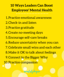 10 Ways Leaders Can Boost Employees' Mental Health